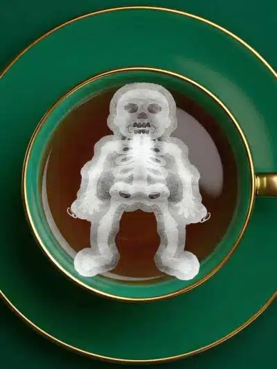 Halloween Skeleton Shaped Handmade Custom Tea Bag