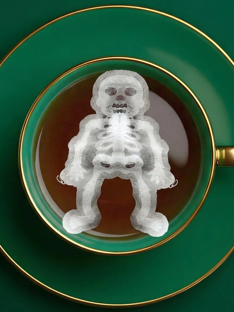 Halloween Skeleton Shaped Handmade Custom Tea Bag