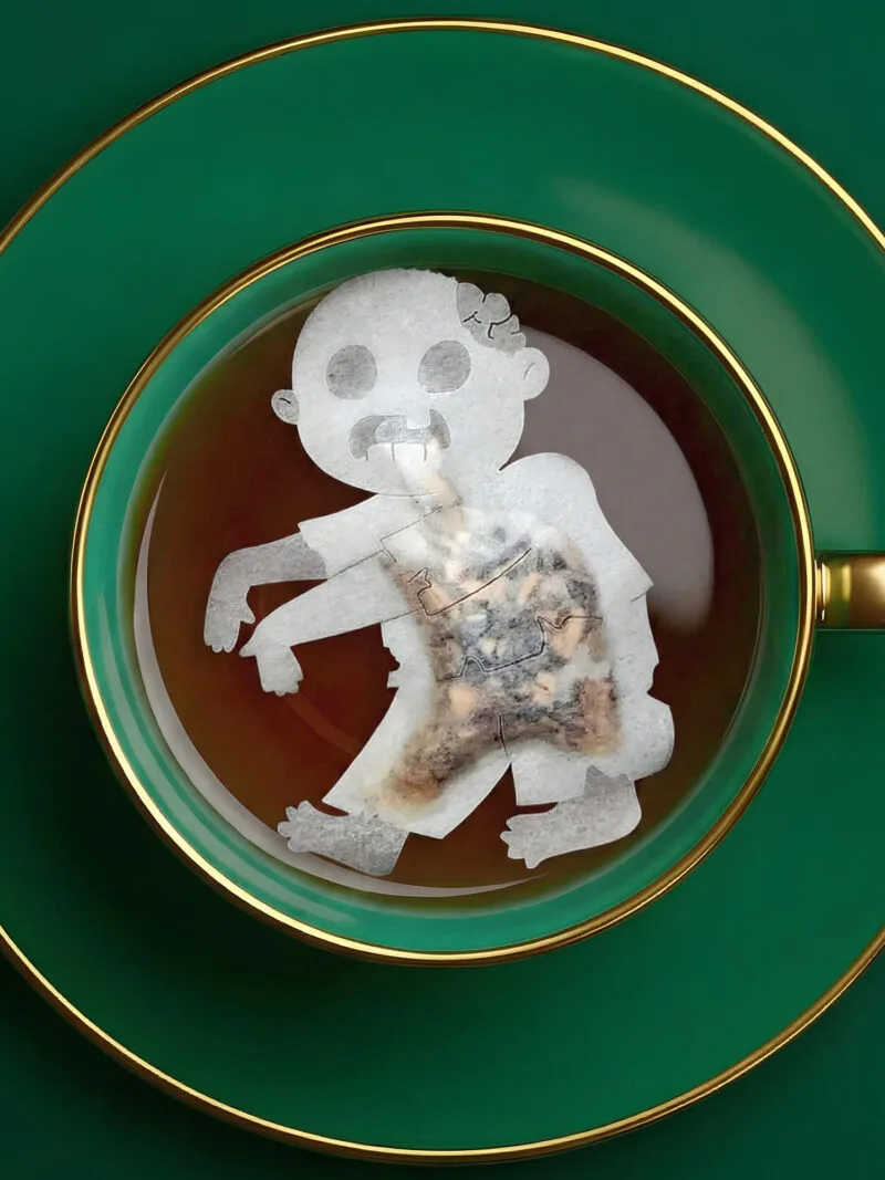 Halloween Zombie Shaped Handmade Custom Tea Bag