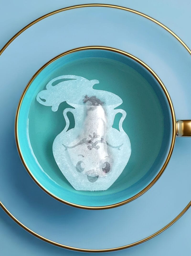 Horoscope Aquarius Zodiac Handmade Custom Tea Bag
