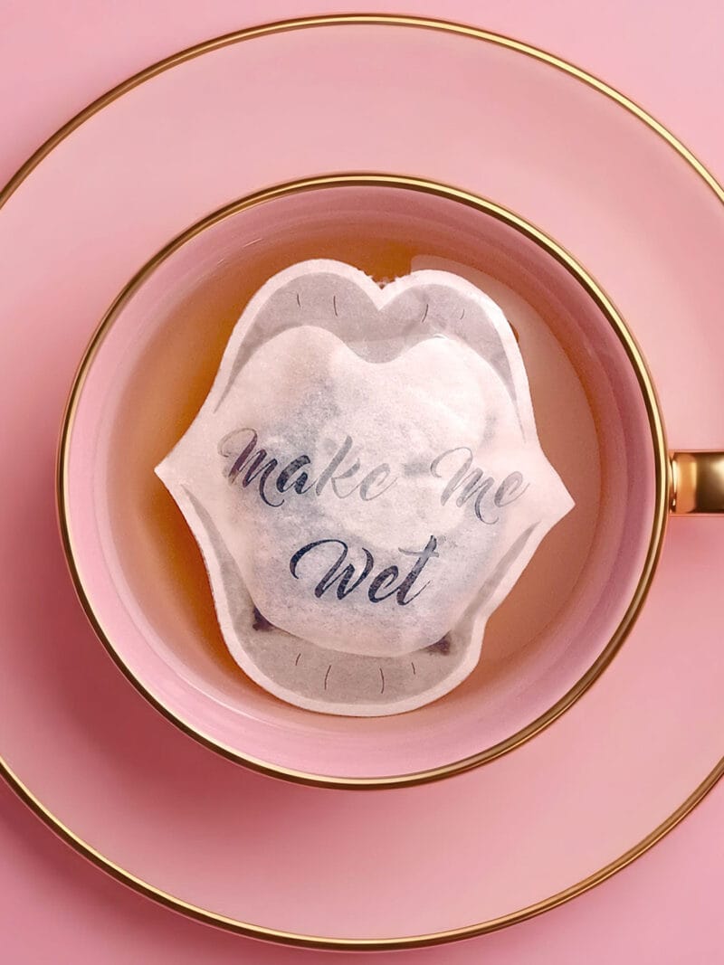 Make Me Wet Lips Shaped Handmade Custom Tea Bag