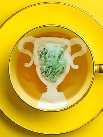 No.1 Dick Trophy Shaped Handmade Custom Tea Bag