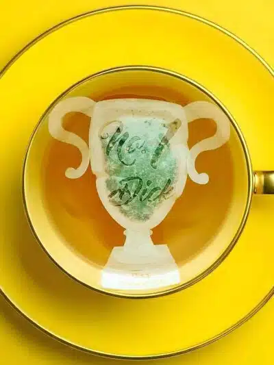 No.1 Dick Trophy Shaped Handmade Custom Tea Bag
