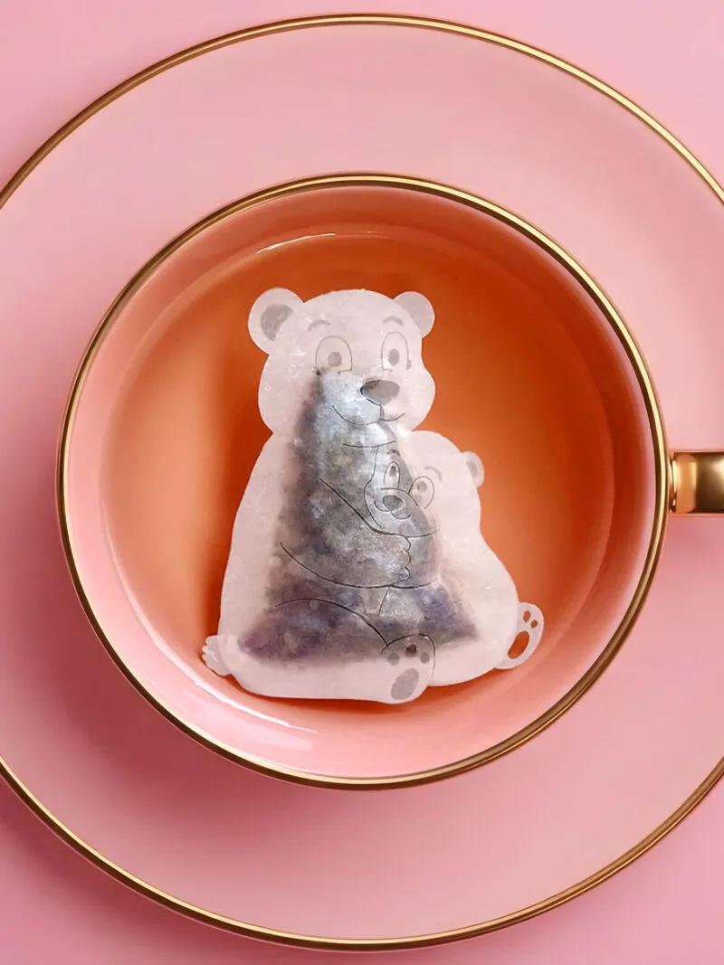 Mama Bear With Cub Handmade Custom Tea Bag