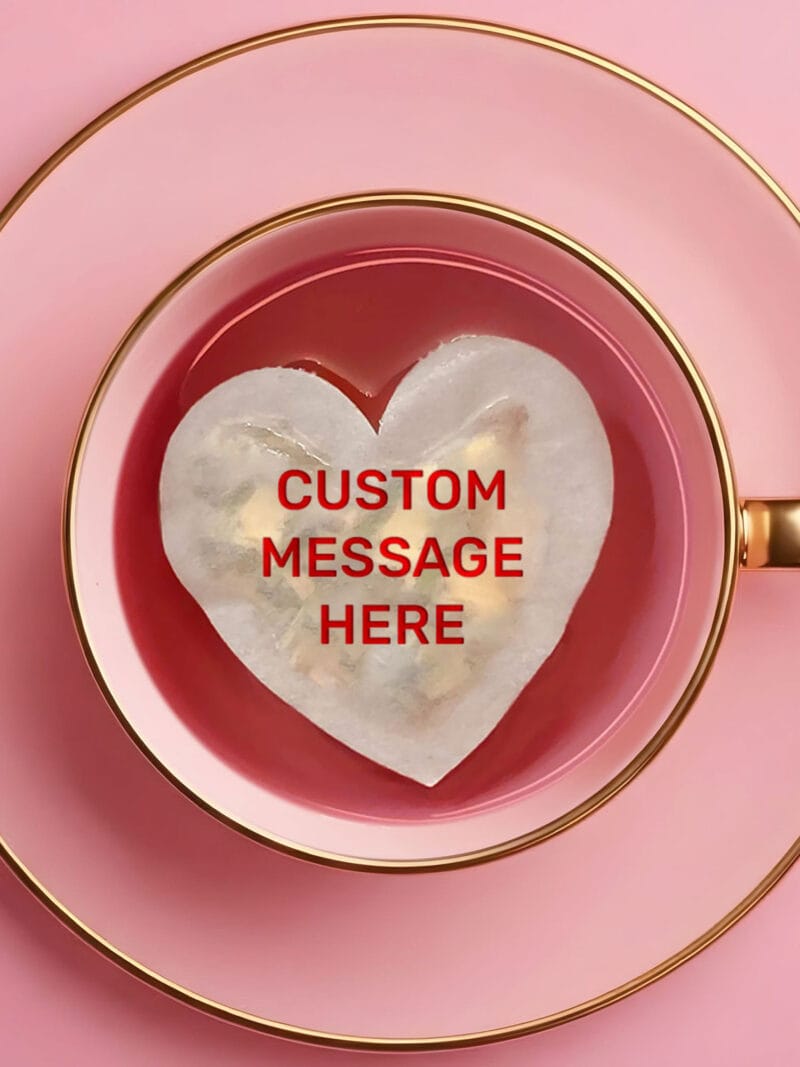 Custom Message Heart Shaped Personalized Handmade Tea Bag