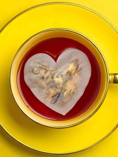 Thank You Heart Shaped Handmade Custom Tea Bag