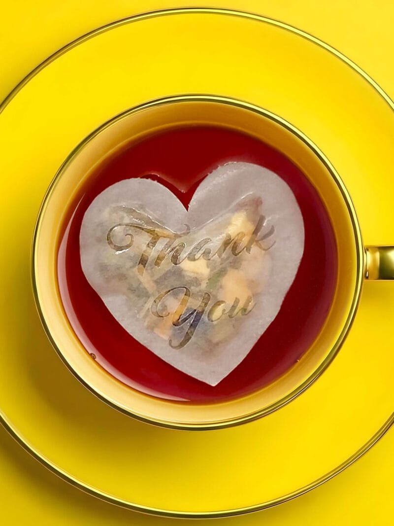 Thank You Heart Shaped Handmade Custom Tea Bag