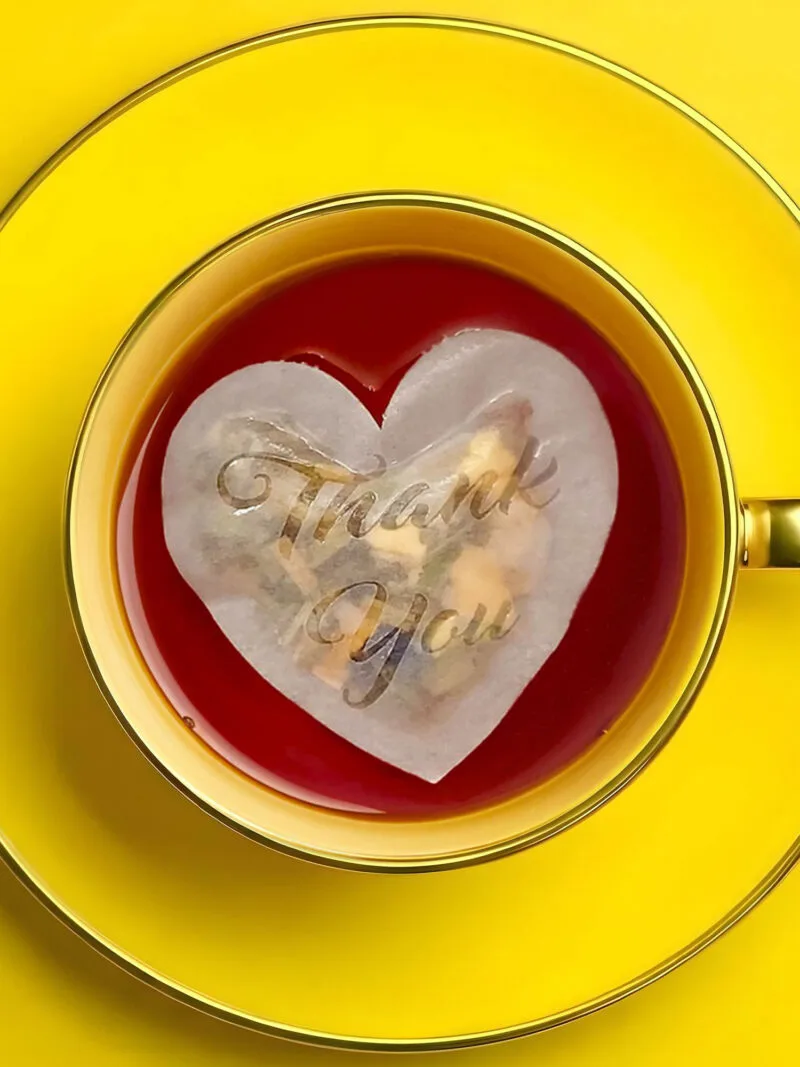 Thank You Heart Shaped Handmade Custom Tea Bag