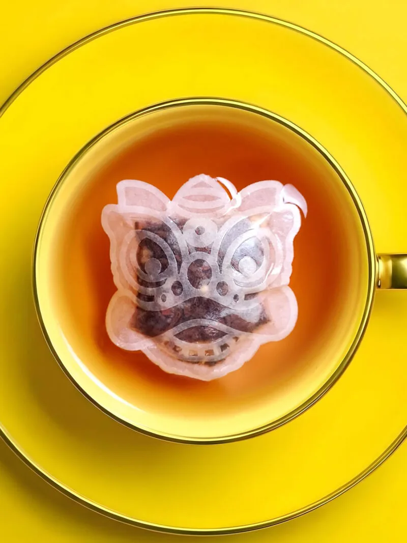 Oriental Lion Dance Head 舞狮头 Handmade Tea Bag