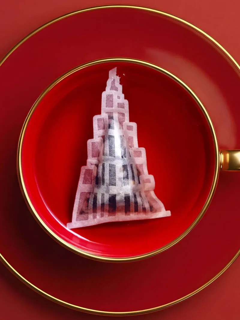 UAE Dubai Burj Khalifa Shaped Handmade Tea Bag