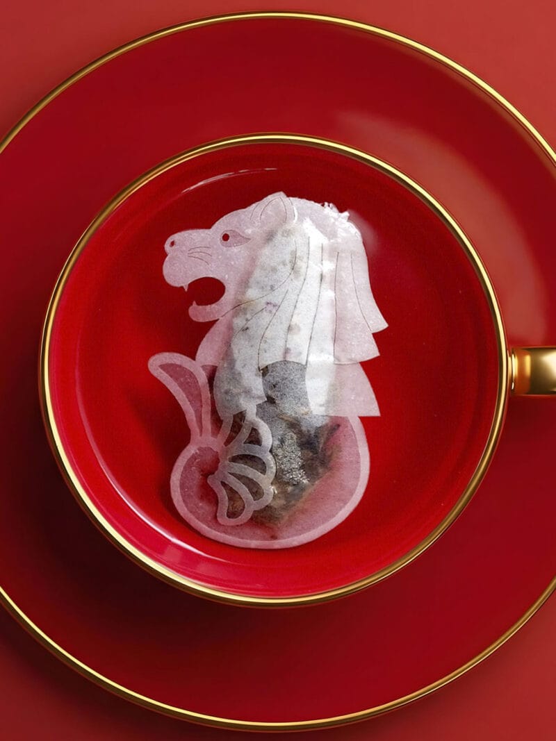 Singapore Merlion Shaped Handmade Tea Bag