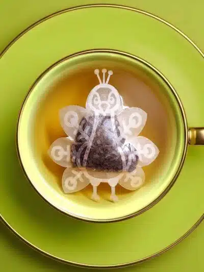 Peacock Diya Light Handmade Custom Tea Bag