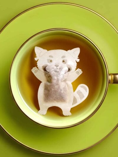 Red Panda Shaped Handmade Tea Bag