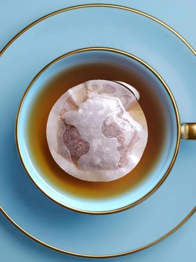 World Peace Earth Globe Handmade Custom Tea Bag