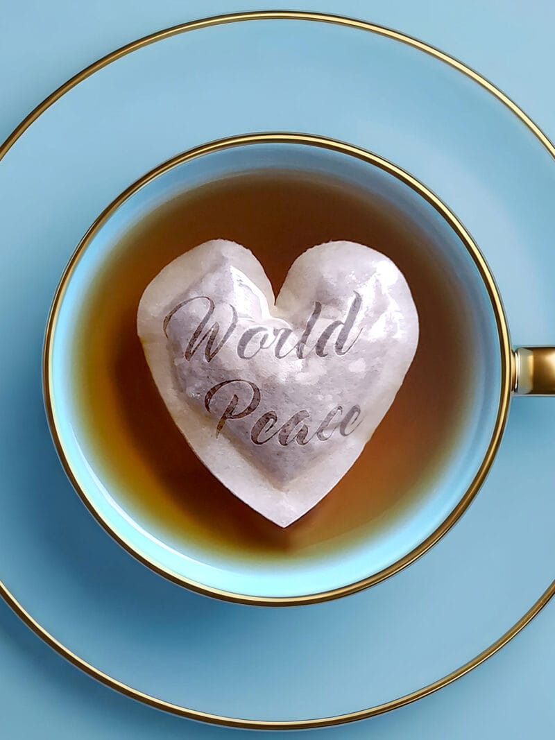 World Peace Message Handmade Custom Tea Bag