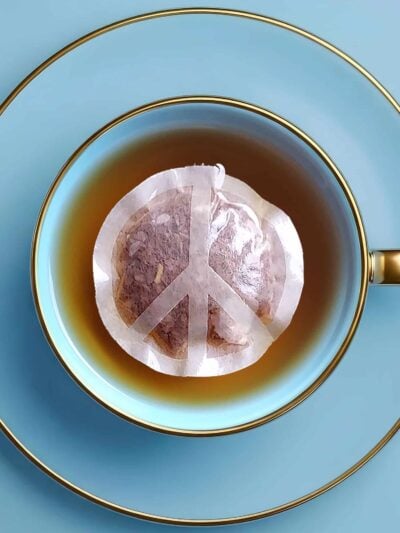 World Peace Symbol Handmade Custom Tea Bag