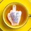 Middle Finger “No Fucks Given” Handmade Custom Tea Bag
