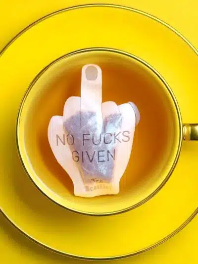 Middle Finger “No Fucks Given” Handmade Custom Tea Bag