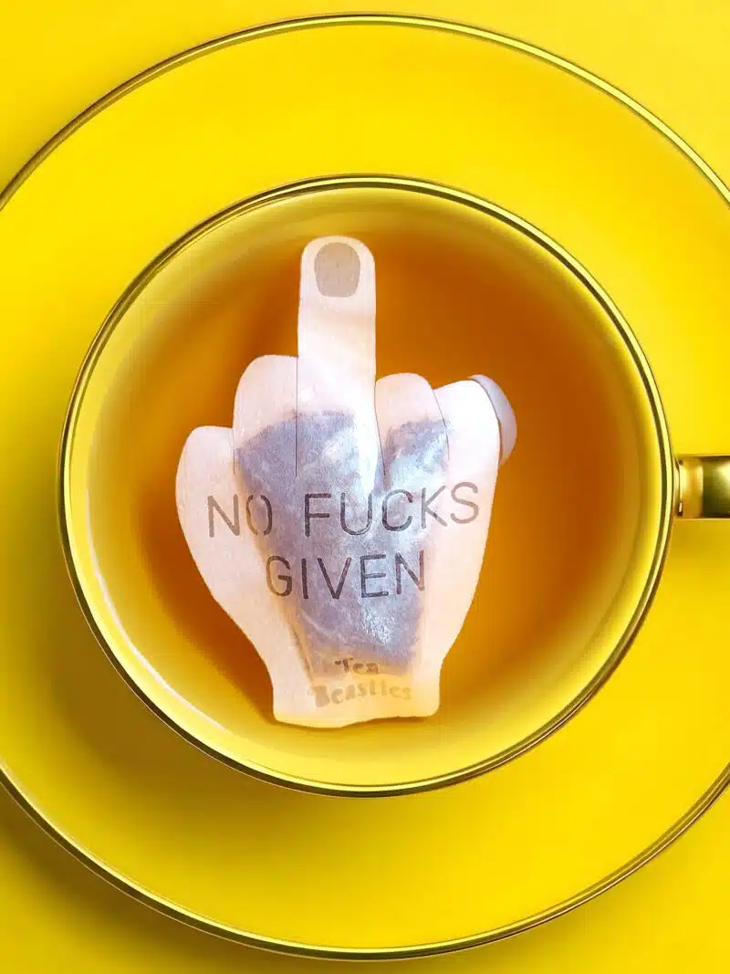 Middle Finger “No Fucks Given” Handmade Custom Tea Bag