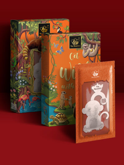 Chinese New Year Monkey Sign 猴年 Handmade Custom Tea Bag - Image 3