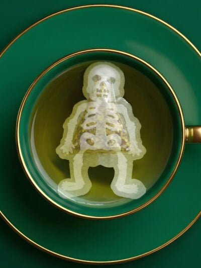 Halloween Skeleton Shaped Handmade Custom Tea Bag